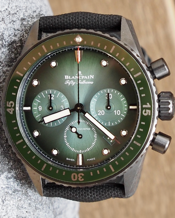 Blancpain Fifty Fathoms Bathyscaphe 43.6MM Green Dial Textile Strap (5200 0153 B52A)