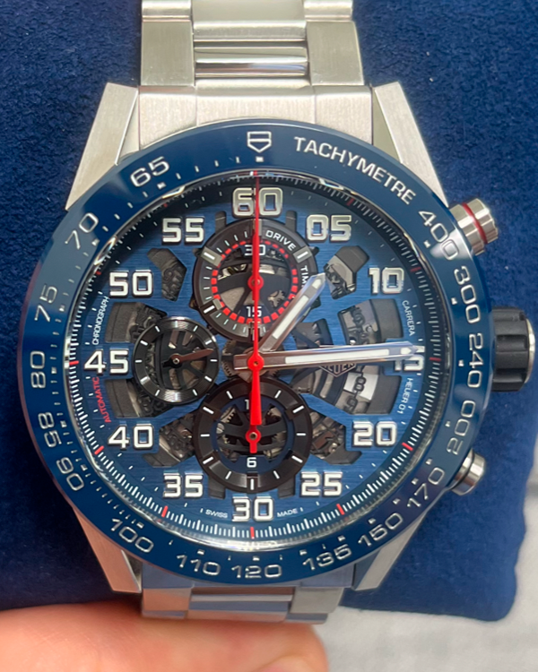 2018 Tag Heuer Carrera "Red Bull Racing" 45MM Skeleton Dial Steel Bracelet (CAR2A1K.BA0703)