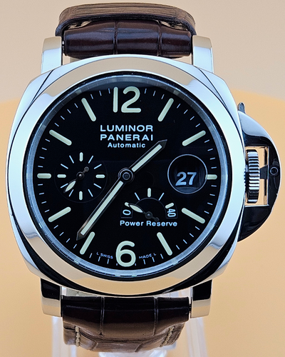 Panerai Luminor Power Reserve 44MM Black Dial Leather Strap (PAM00090)