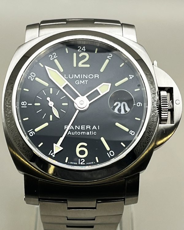 2015 Panerai Luminor GMT 44MM Black Dial Steel Bracelet (PAM00297)
