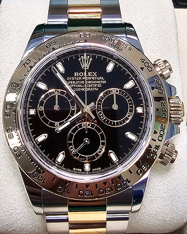 2023 Rolex Cosmograph Daytona 40MM Black Dial Two-Tone Oyster Bracelet (116503)