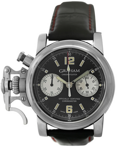 Graham Chronofighter Chronograph 43MM Black Dial Leather Strap (2CFAS.B01A.L31B)
