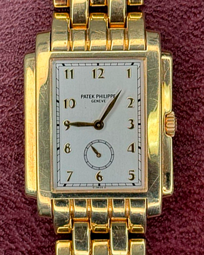 Rare Patek Philippe Gondolo 30x38MM Silver Dial Yellow Gold Bracelet (5024/1J)