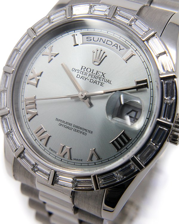 2001 Rolex Day-Date 36MM Ice Blue Dial Platinum President Bracelet (11 ...
