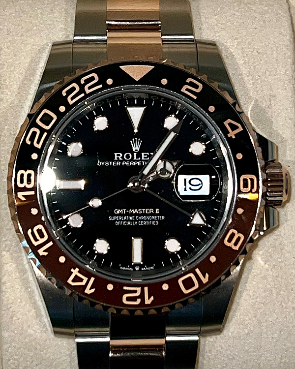 2023 Rolex GMT-Master II "Rootbeer" 40MM Black Dial Two-Tone Oyster Bracelet (126711CHNR)