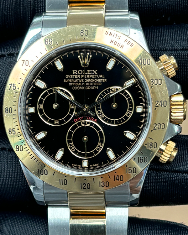 Rolex Cosmograph Daytona 40MM Black Dial Two-Tone Oyster Bracelet (116523)