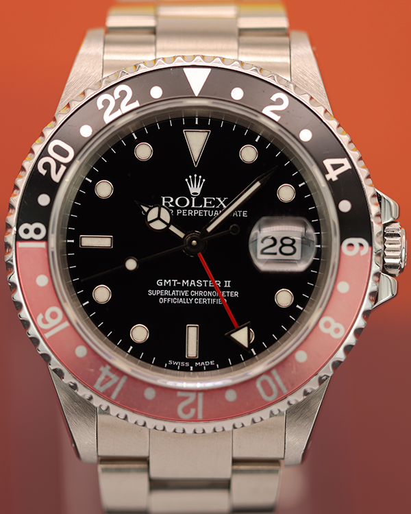 2001 (P Serial) Rolex GMT-Master II "Coke" 40MM Black Dial Steel Bracelet (16710)