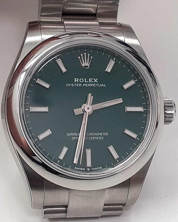 2021 Rolex Oyster Perpetual 31MM Green Dial Oyster Bracelet (277200)