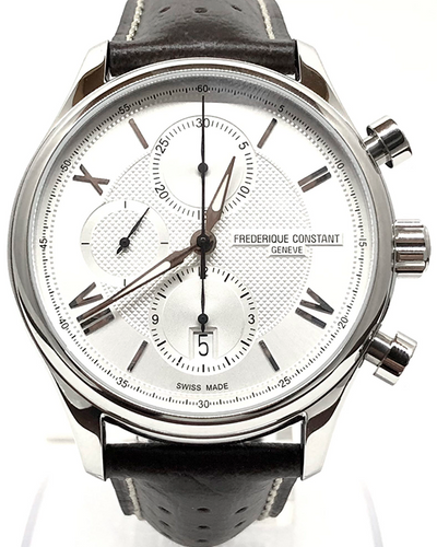 2024 Frederique Constant Runabout Chronograph Limited Edition 42MM Silver Dial Leather Strap (FC-392MS5B6)