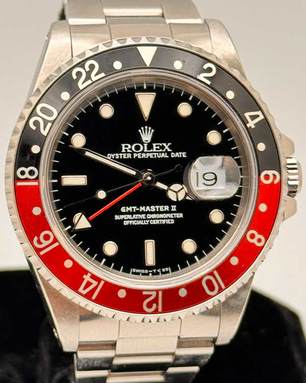 No Reserve - 1998 Rolex GMT-Master II "Coke" 40MM Black Dial Steel Bracelet (16710)