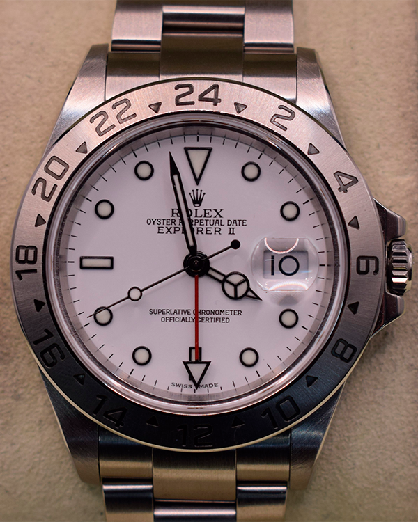 2001 Rolex Explorer II "Polar" 40MM White Dial Steel Bracelet (16570)