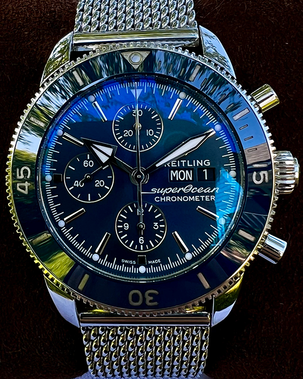 2020 Breitling Superocean Heritage II 44MM Blue Dial Steel Bracelet (A13313161C1A1)