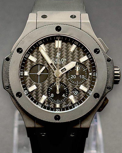 No Reserve - 2012 Hublot Big Bang "Black Magic" 44MM Carbon Fiber Dial Rubber Strap (301.CI.1770.RX)