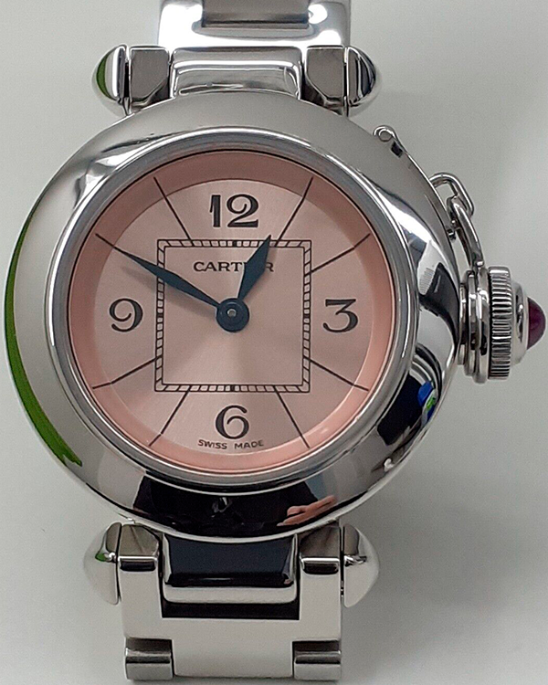 Cartier Miss Pasha 27MM Quartz Pink Dial Steel Bracelet (2973)