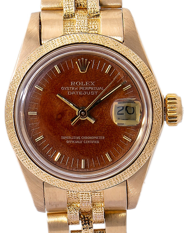 Rolex Datejust Vintage 26MM Wood Dial Yellow Gold Jubilee Bracelet (6901)