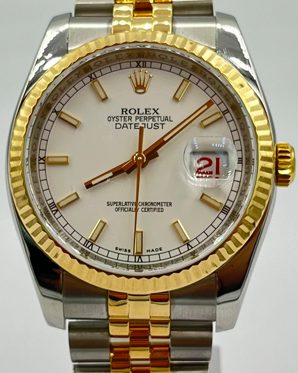 Rolex Datejust 36MM White Dial Two-Tone Jubilee Bracelet (116233)