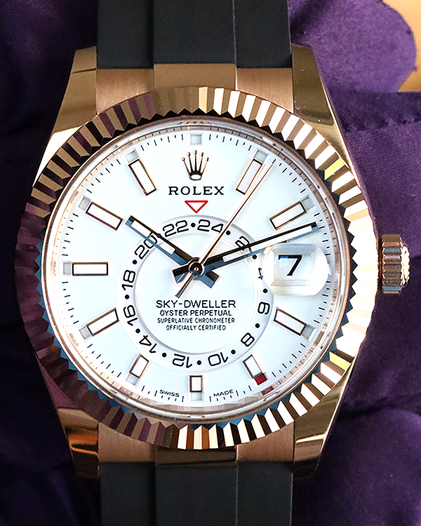 2024 Rolex Sky-Dweller 42MM White Dial Oysterflex Strap (326235)