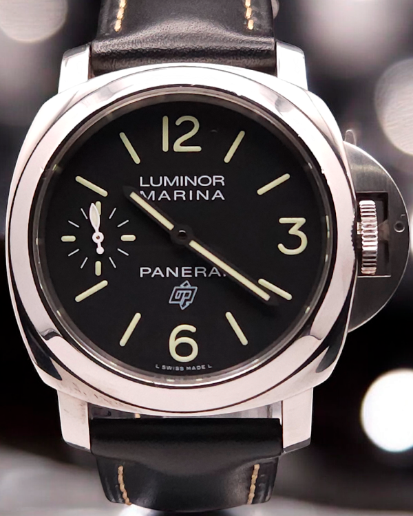 2019 Panerai Luminor Marina Logo 44MM Black Dial Leather Strap (PAM00776)