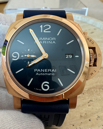 2022 Panerai Luminor Marina Goldtech 44MM Blue Dial Rubber Strap (PAM01112)