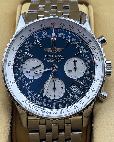 2004 Breitling Navitimer 42MM Blue Dial Steel Bracelet (A23322)