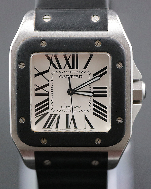 2017 Cartier Santos 100 Steel Silver Dial (W20121U2)