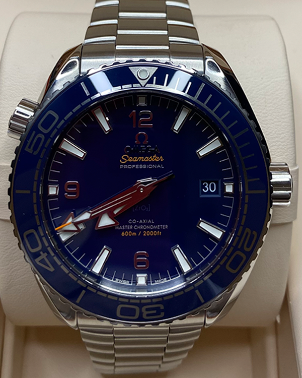 2021 Omega Seamaster Planet Ocean 600M 43.5MM Blue Dial Steel Bracelet (215.30.44.21.03.001)