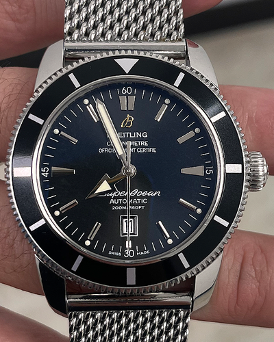 Breitling Superocean Heritage 46MM Black Dial Steel Bracelet (A17320)