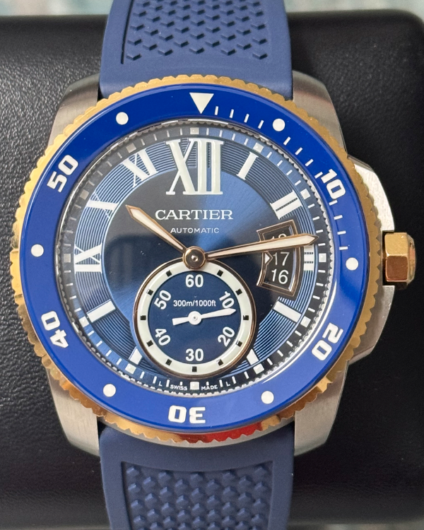 2019 Cartier Calibre de Cartier Diver 42MM Blue Dial Rubber Strap (W2CA0009)