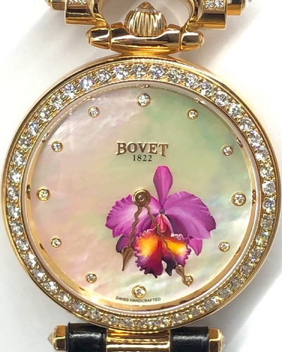 Bovet Amadeo Fleurier "Orchid" 39mm Mother of Pearl Dial Leather Strap (AF39015-SD123-LT04)