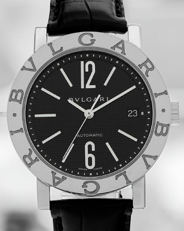 Bvlgari Bvlgari 38MM Black Dial Leather Strap (BB38SL)