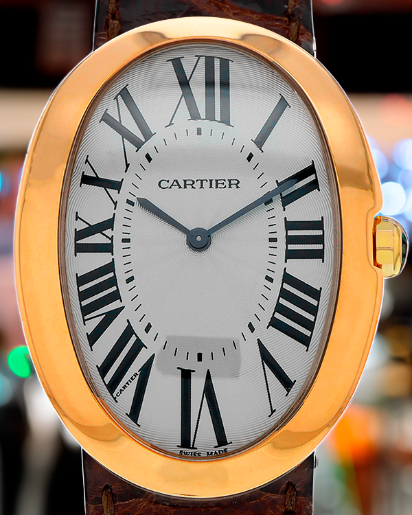 2011 Cartier Baignoire De Cartier 44X34MM Silver Dial Leather Strap (W8000002)