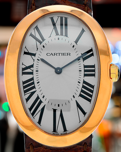 2011 Cartier Baignoire De Cartier 44X34MM Silver Dial Leather Strap (W8000002)