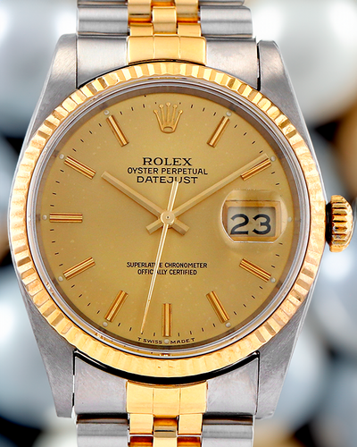 Rolex Datejust 36MM Champagne Patina Dial Two-Tone Jubilee Bracelet (16233)