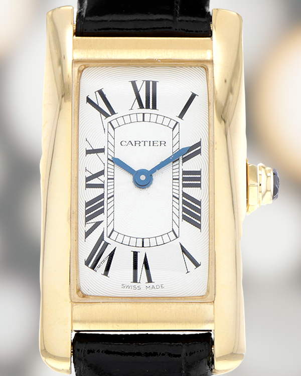 Cartier Tank Américaine 19MM Quartz Silver Dial Leather Strap (2482)