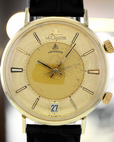 Jaeger-LeCoultre Memodate Vintage 34MM Champagne Dial Leather Strap (2744-I-910/911)