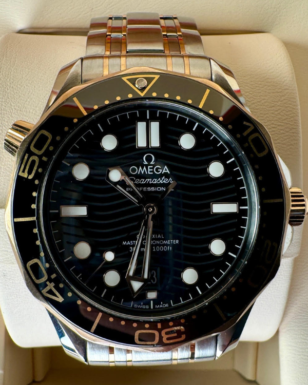 2022 Omega Seamaster Diver 300M 42MM Black Dial Two Tone Bracelet (210.20.42.20.01.001)