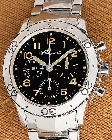 1997 Breguet Type XXI Flyback 39.5MM Black Dial Steel Bracelet (3800ST)