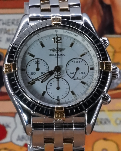 Breitling Cockpit Chronograph 37MM White Dial Two-Tone Bracelet (B30011)