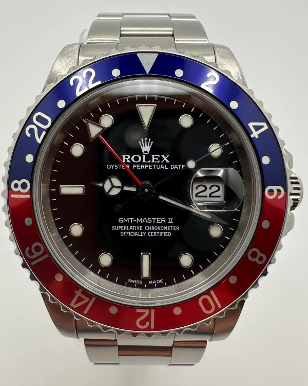 Rolex GMT-Master II Oystersteel "Pepsi" Black Dial (16710)