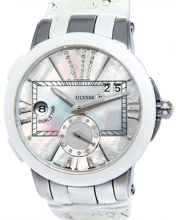 2012 Ulysse Nardin Executive Dual Time Lady 40MM Mother of Pearl dial Leather Strap (243-10/391)