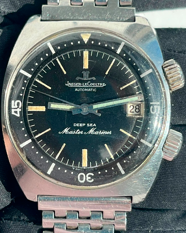 Jaeger-LeCoultre Deep Sea Chronograph "Barracuda" Vintage 36MM Black Dial Steel Bracelet (E558)