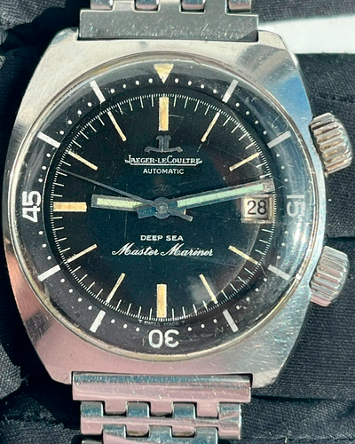 Jaeger-LeCoultre Deep Sea Chronograph "Barracuda" Vintage 36MM Black Dial Steel Bracelet (E558)