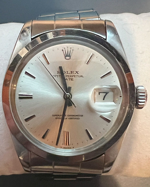 Rolex Oyster Perpetual Date Vintage 34MM Silver Dial Steel Bracelet (1500)