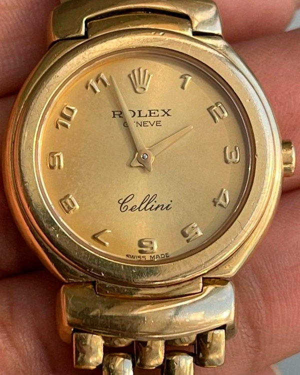 Rolex Cellini 26MM Quartz Gold Dial Yellow Gold 