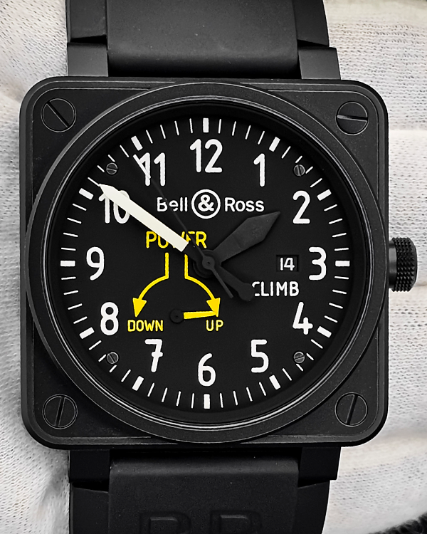 Bell & Ross BR 01 - 97 CLIMB L.E. 46MM Black Dial Rubber Strap (BR01-97)