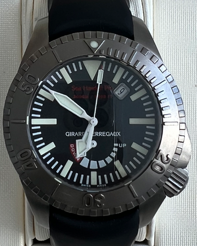 No Reserve - 2005 Girard Perregaux Sea Hawk II Pro 44MM Black Dial Rubber Strap (49940)