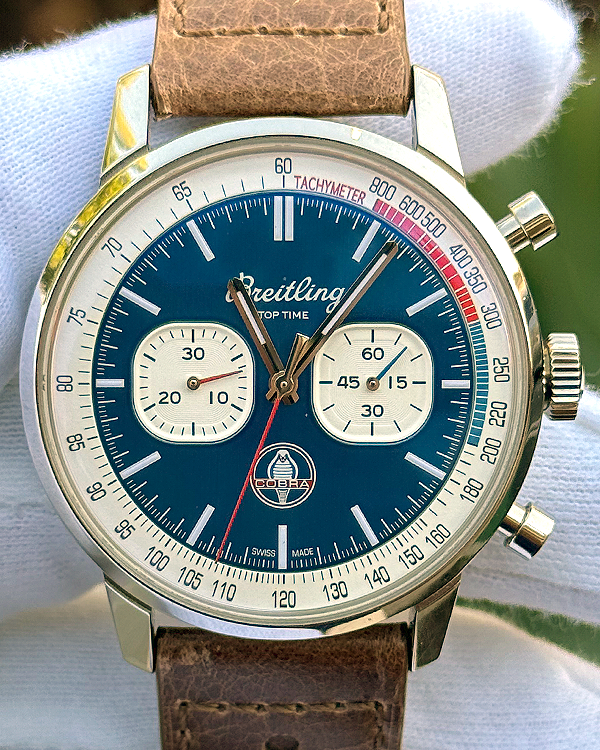 Breitling Top Time Shelby "Cobra" 40MM Blue Dial Leather Strap (A41315)