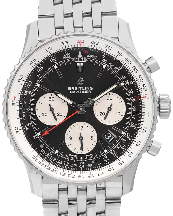 Breitling Navitimer 1 Chronograph 43MM Black Dial Steel Bracelet (AB0121211B1A1)