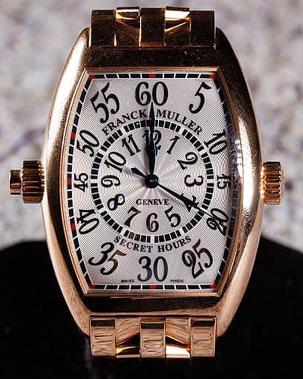 Franck Muller Secret Hours 38MM Silver Dial Rose Gold Bracelet (7880 SE H II)