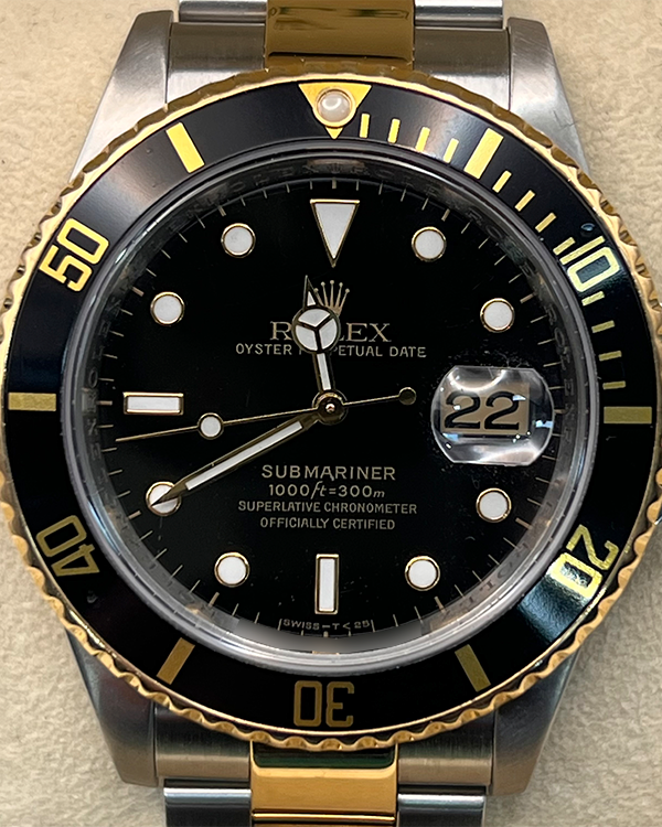 Rolex Submariner Date 40MM Black Dial Two-Tone Bracelet (16613)